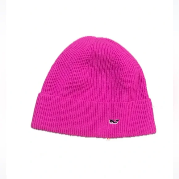 Vineyard Vines Hot PINK Cashmere Knit Beanie Hat 🩷 - Main Image